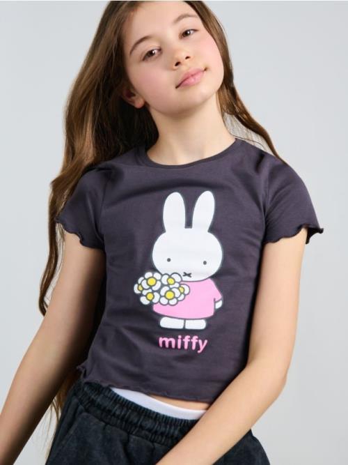 Sinsay - Tričko Miffy - antracitová