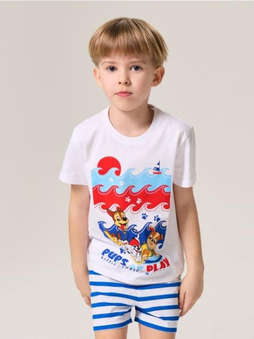 Sinsay - Dvojdielne bavlnené pyžamo Paw Patrol - biela