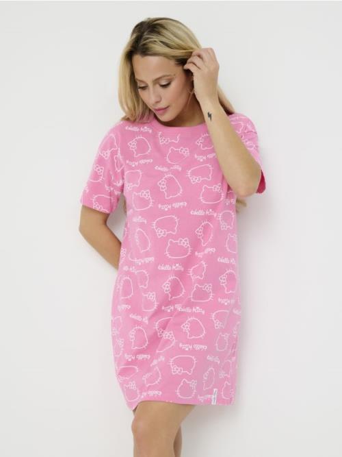 Sinsay - Nočná košeľa Hello Kitty - pastelová ružová