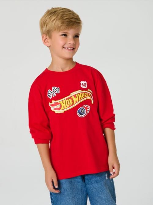 Sinsay - Tričko s dlhými rukávmi Hot Wheels - červená