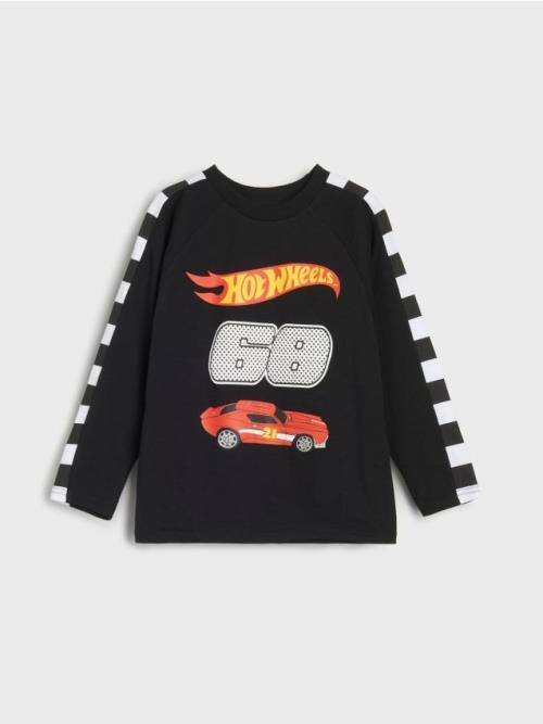 Sinsay - Tričko s dlhými rukávmi Hot Wheels - čierna