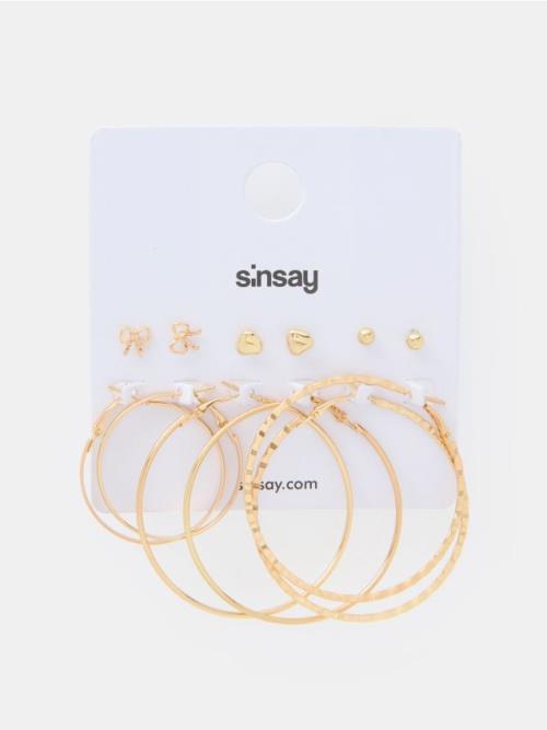 Sinsay - Súprava 6 párov náušníc - zlatá