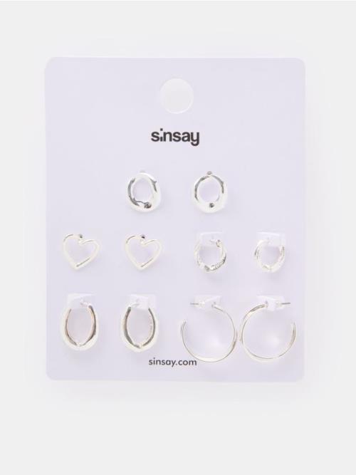 Sinsay - Súprava 5 párov náušníc - strieborná