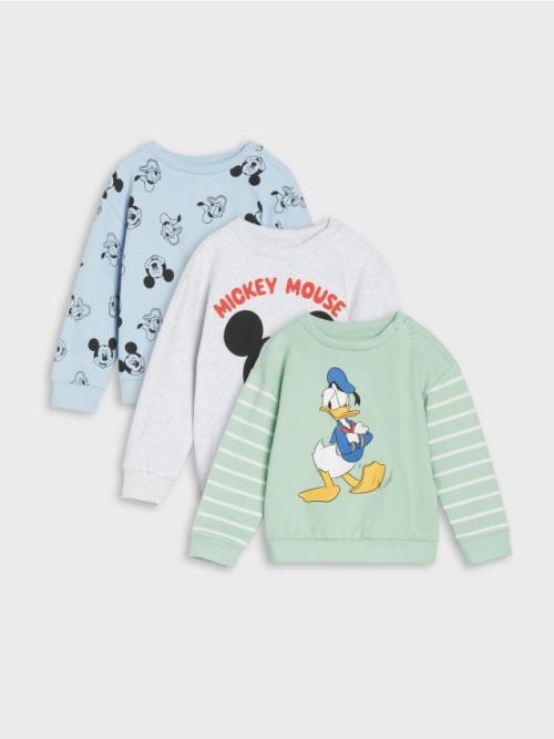 Sinsay - Súprava 3 mikín Mickey Mouse - modrá