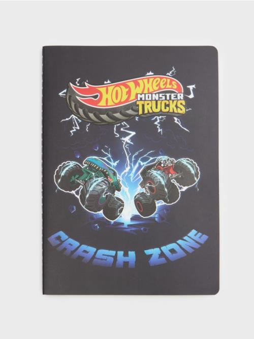 Sinsay - A4 zošit so štvorčekmi Hot Wheels - tmavomodrá