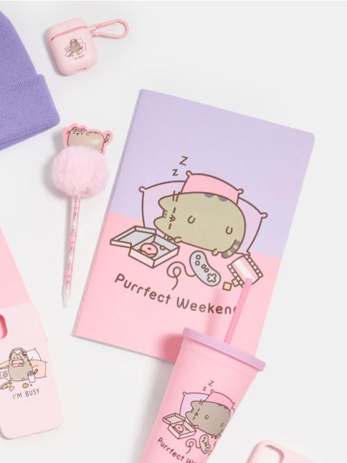 Sinsay - A4 zošit so štvorčekmi Pusheen the Cat - ružová