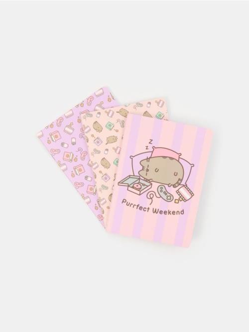 Sinsay - Zošity A5 3 balenie Pusheen the Cat - ružová