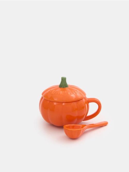 Sinsay - MUG & SPOON - mandarínková