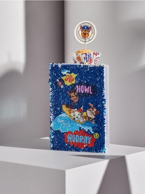 Sinsay - Zápisník s flitrovanou doskou Paw Patrol - modrá