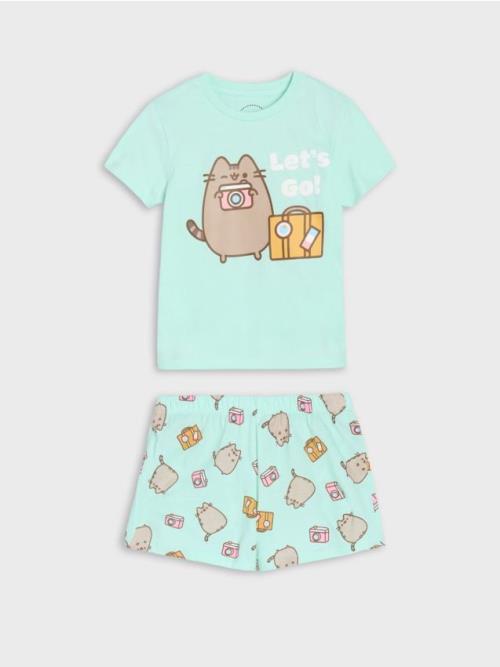 Sinsay - Dvojdielne pyžamo Pusheen the Cat - bledozelená