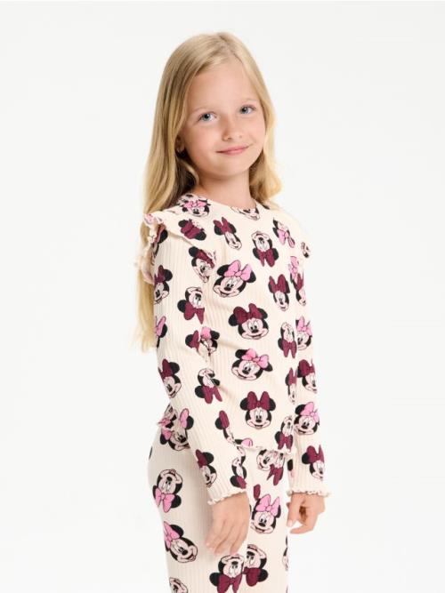 Sinsay - Tričko s dlhými rukávmi Minnie Mouse - pastelová ružová