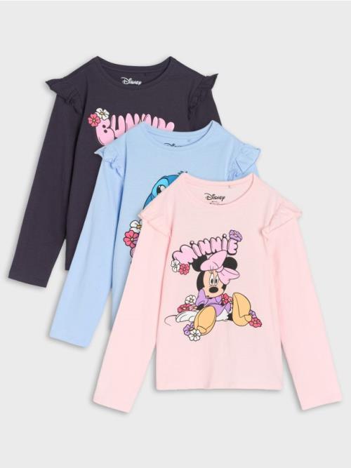 Sinsay - Päťbalenie tričiek 3 dlhým rukávom Disney - svetlomodrá