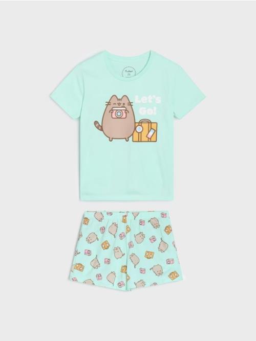 Sinsay - Dvojdielne pyžamo Pusheen the Cat - bledozelená