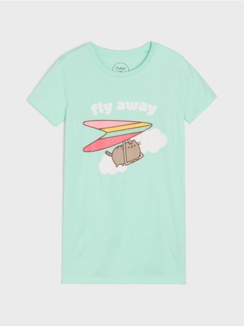 Sinsay - Nočná košeľa Pusheen the Cat - bledozelená