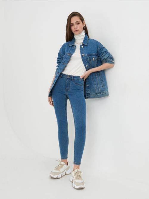 Sinsay - Džínsy skinny ECO AWARE - modrá