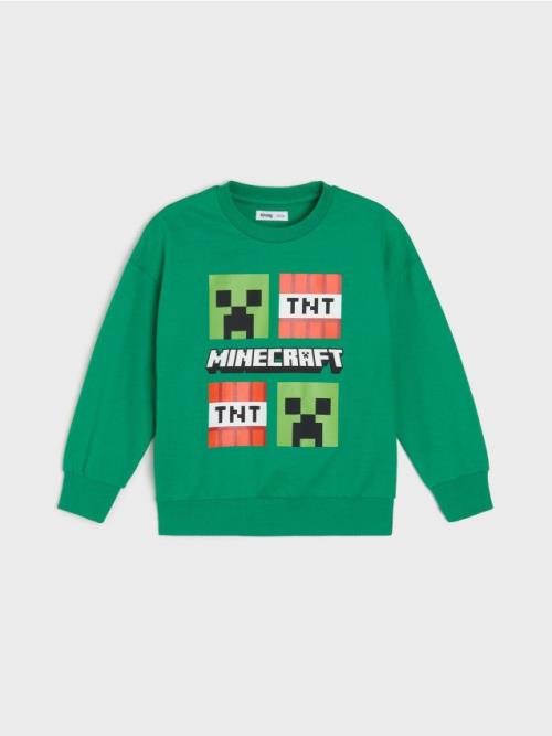 Sinsay - Mikina Minecraft - zelená