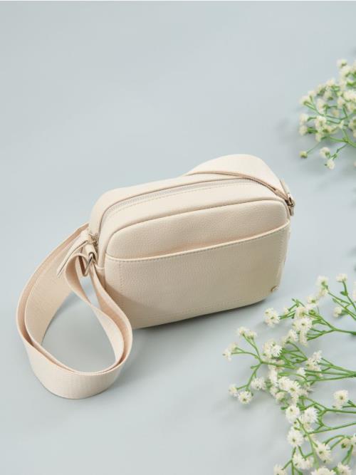 Sinsay - Crossbody kabelka z imitácie kože - telová