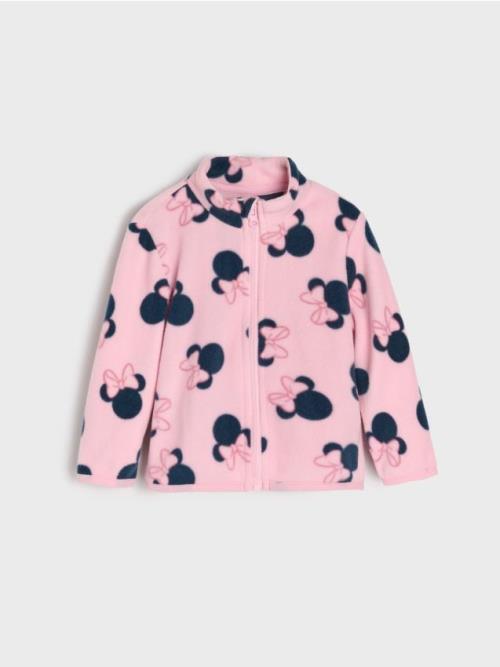 Sinsay - Fleecová mikina so stojatým golierom Minnie Mouse - popolavá ružová