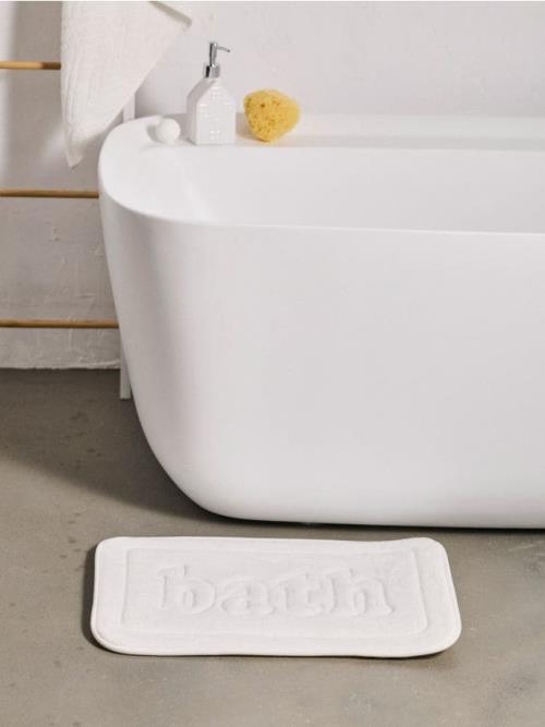 Sinsay - Kúpeľňový koberec s nápisom Bath - biela