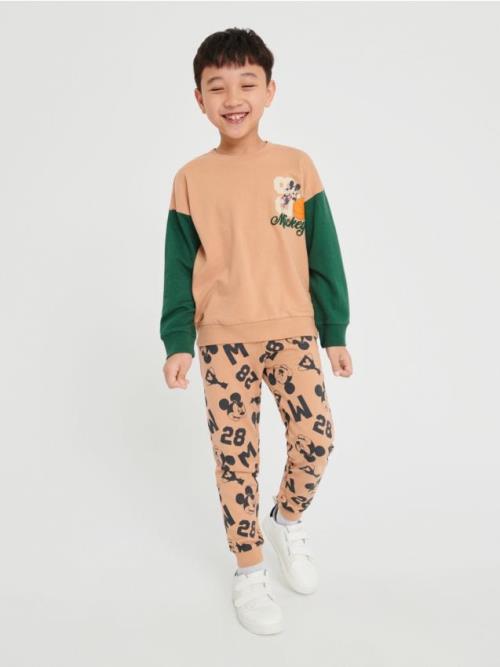 Sinsay - Tepláky Mickey Mouse - kávová