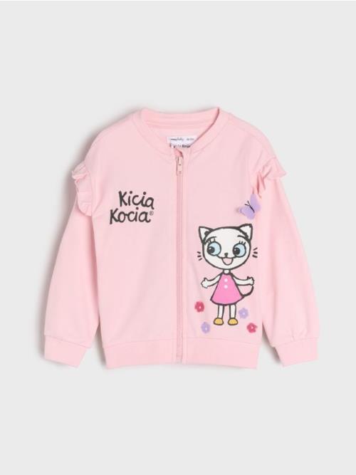 Sinsay - Mikina na zips Kitty Kotty - pastelová ružová