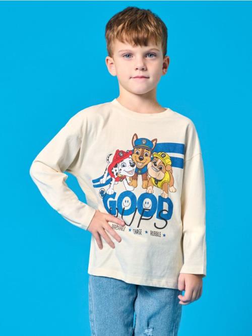 Sinsay - Tričko s dlhými rukávmi PAW Patrol - krémová
