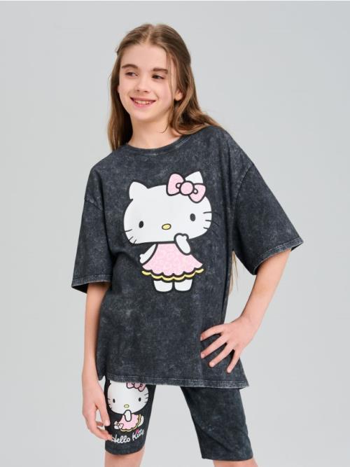 Sinsay - Krátke legíny Hello Kitty - čierna