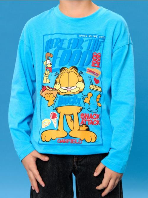 Sinsay - Tričko s dlhými rukávmi Garfield - vodová