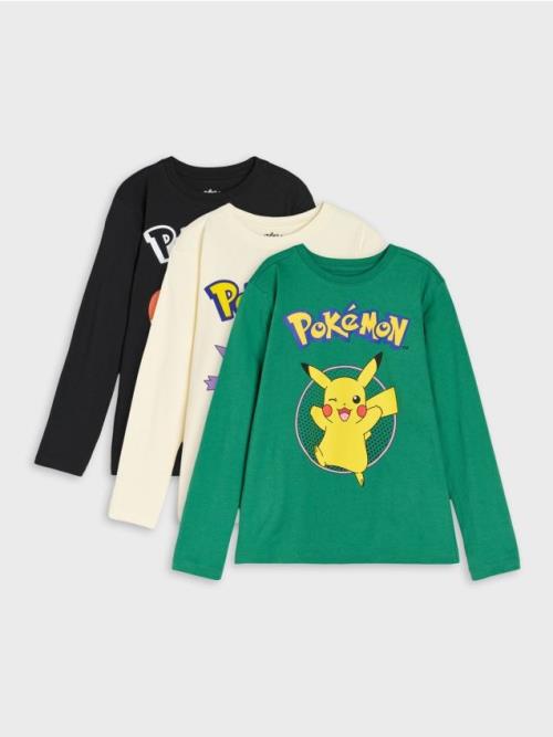 Sinsay - Päťbalenie tričiek 3 dlhým rukávom Pokémon - viacfarebná