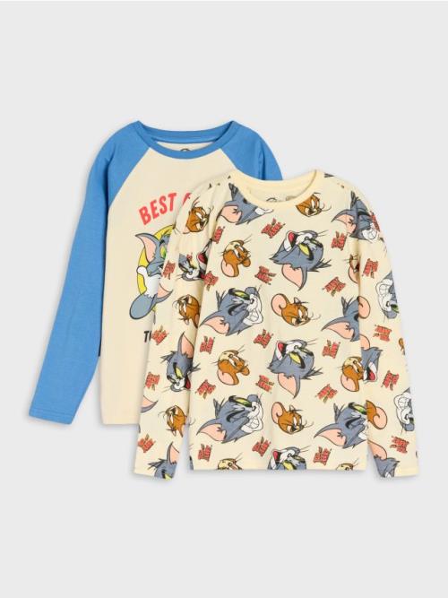 Sinsay - Dvojbalenie tričiek s dlhým rukávom Tom and Jerry - viacfarebná