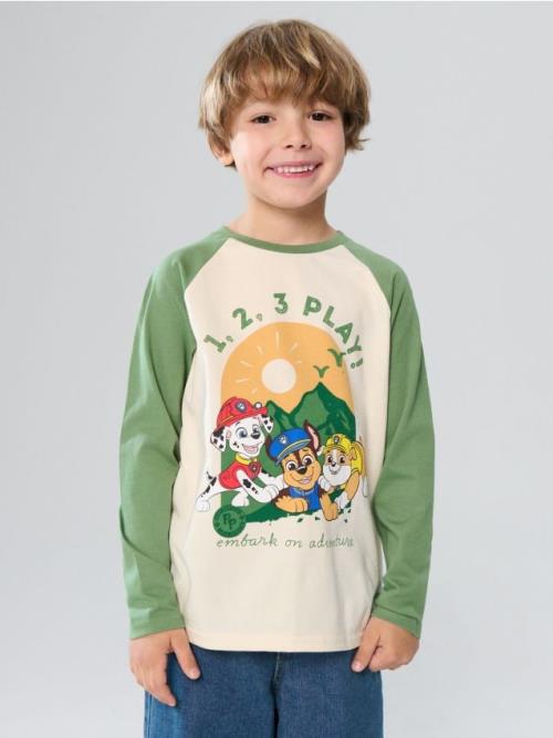 Sinsay - Tričko s dlhými rukávmi PAW Patrol - popolavo zelená