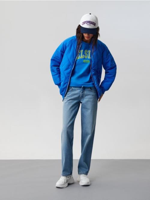 Sinsay - Straight low waist rifle - modrá