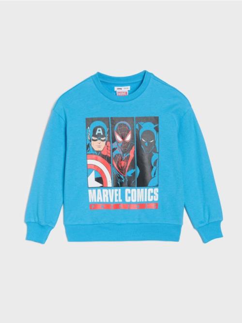 Sinsay - Mikina crewneck Marvel Comics - modrá