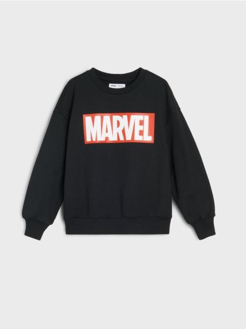 Sinsay - Mikina crewneck Marvel - čierna