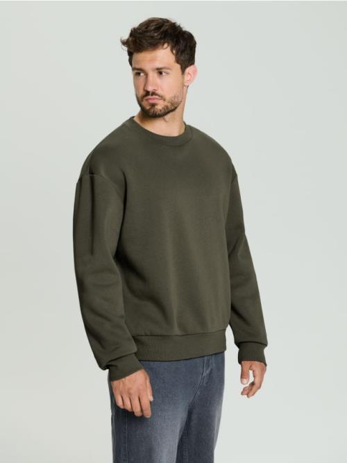 Sinsay - Basic mikina - khaki