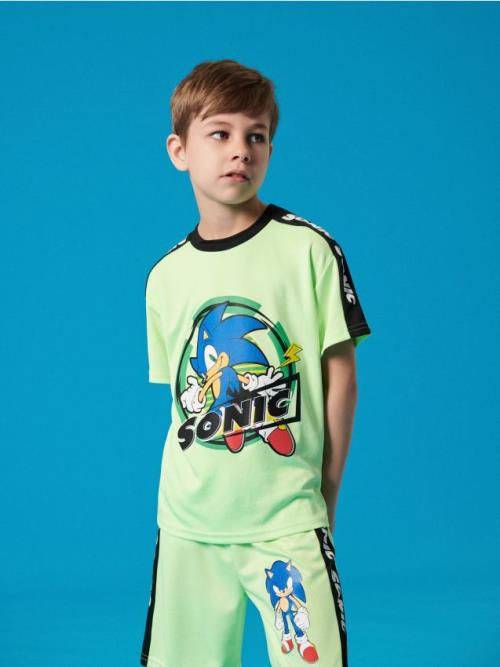 Sinsay - Tričko Sonic the Hedgehog - mätová zelená