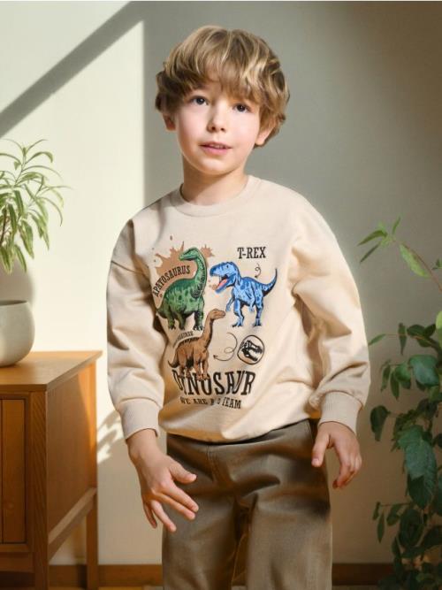 Sinsay - Mikina s dinosaurami - béžová