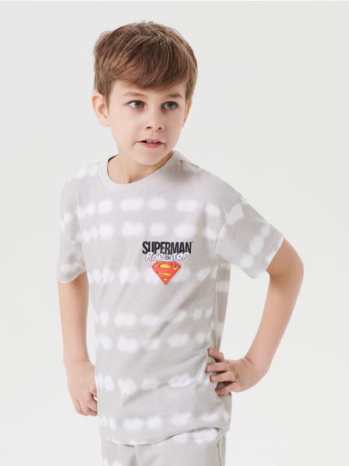 Sinsay - Tričko tie-dye Superman - krémová