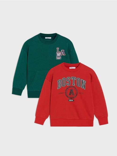Sinsay - Mikina crewneck 2 pack - karmínová