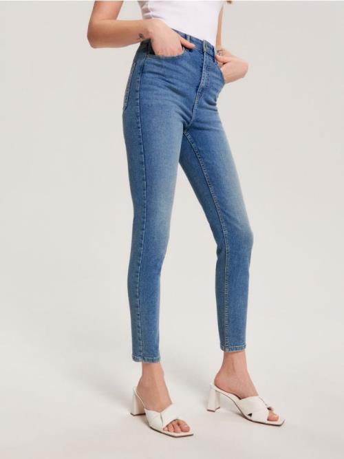 Sinsay - Rifle high waist skinny - modrá