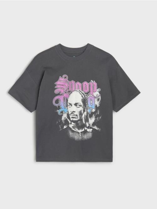 Sinsay - Tričko Snoop Dogg - antracitová