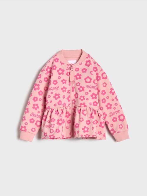 Sinsay - Mikina na zips Barbie - pastelová ružová