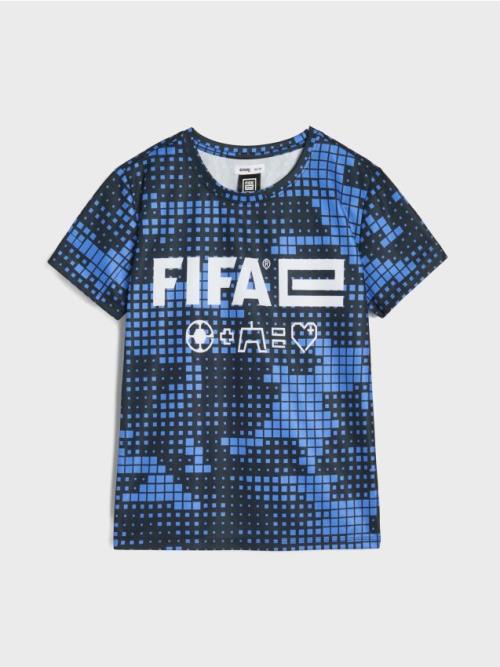 Sinsay - Tričko s krátkymi rukávmi a potlačou FIFA - indigová