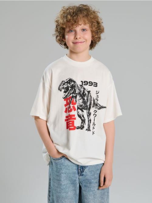 Sinsay - Tričko Jurassic Park - krémová