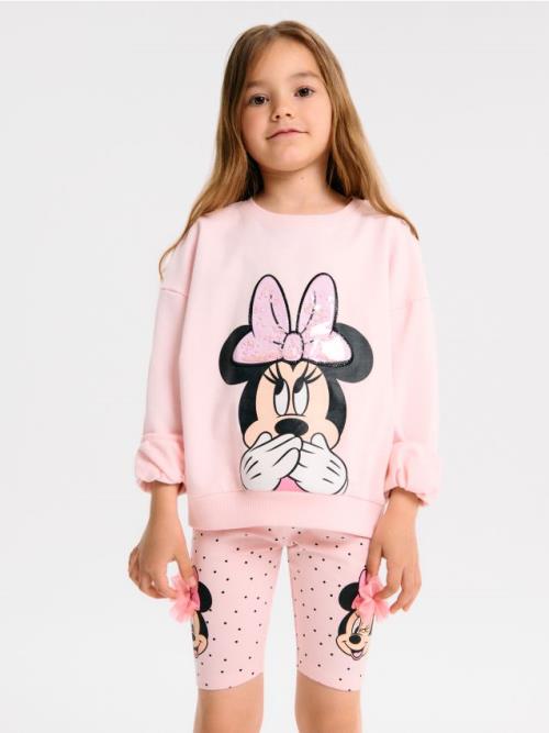 Sinsay - Krátke legíny Minnie Mouse - pastelová ružová