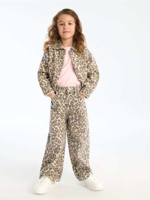 Sinsay - Wide leg džínsy s leopardím vzorom - viacfarebná