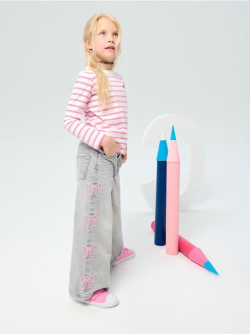 Sinsay - Rifle wide leg - svetlošedá