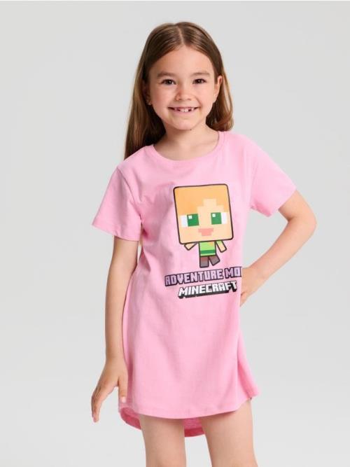 Sinsay - Nočná košeľa Minecraft - ružová