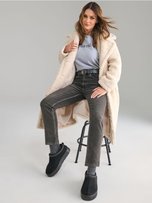 Sinsay - Džínsy slim strihu mom fit - dark grey jeans