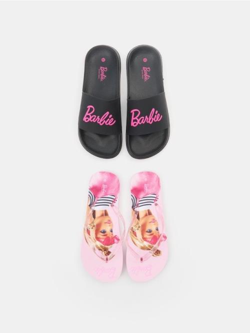 Sinsay - Šľapky 2 balenia Barbie - čierna
